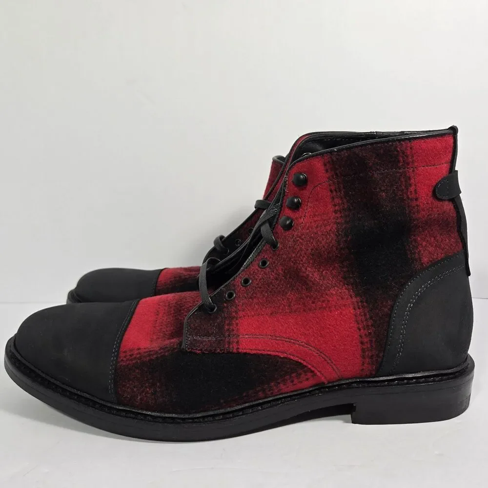 Allen Edmonds Landon Fireside Cap Toe Leather Wool Boots Mens Size 11 D Dainite
